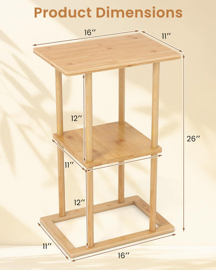 Giantex 3 Tier Narrow End Table with Storage Shelves