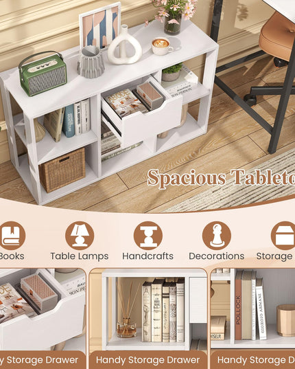 GIANTEX 3-Tier Cube Storage Shelf with 5 Open Cubbies & Drawer (1/2)