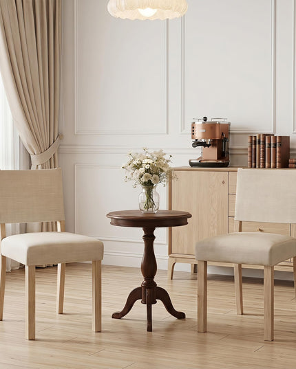 Set of 2/4 Upholstered Dining Chairs with Linen Fabric Seat