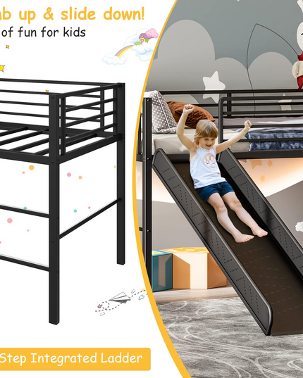 Giantex Twin Loft Bed with Slide