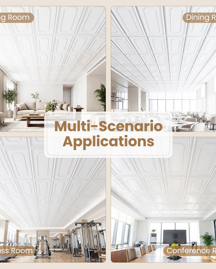 Giantex 48"x24" Decorative Ceiling Tiles with Raised Design