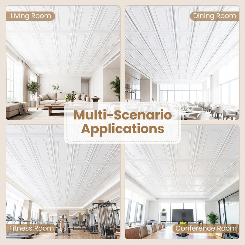 Giantex 48"x24" Decorative Ceiling Tiles with Raised Design