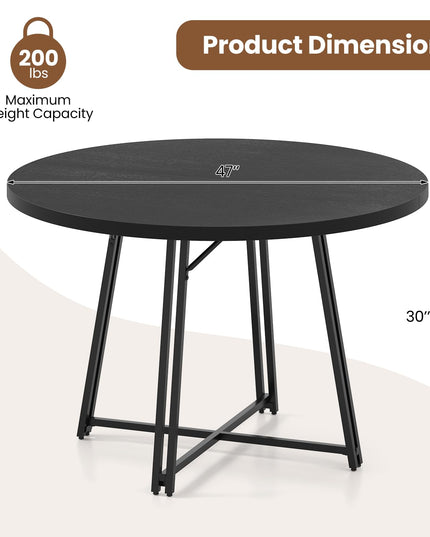 Giantex Table à Manger Ronde 47" pour 4 à 6 Personnes