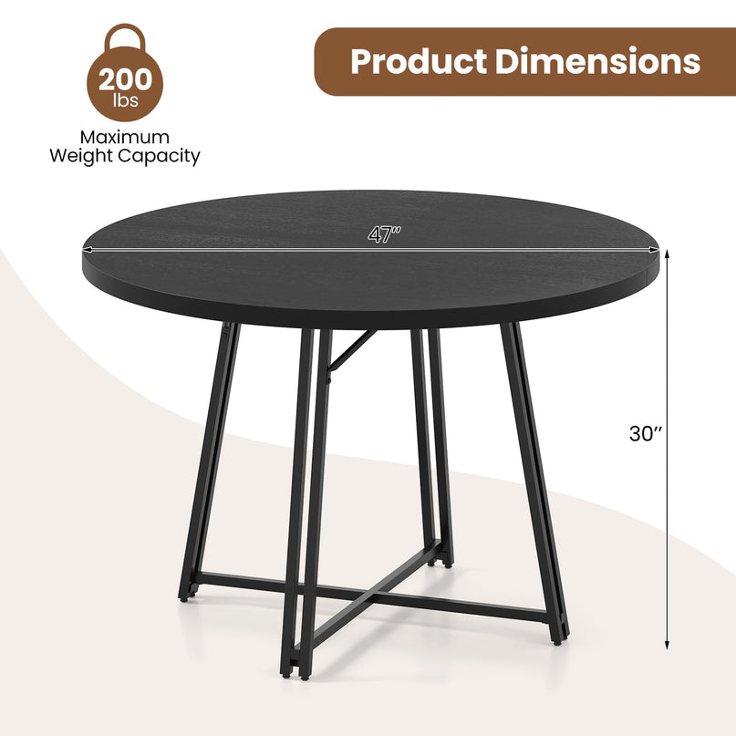 Giantex 47" Round Dining Table for 4-6 People