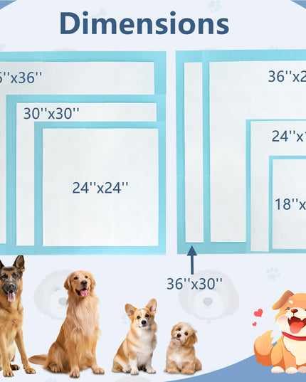 Giantex 90 x 90 CM Extra Large Dog Potty Pads for Dogs Doggie Cats Rabbits