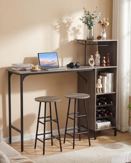 Giantex 3 Pieces Bar Table and Stools Set for Home