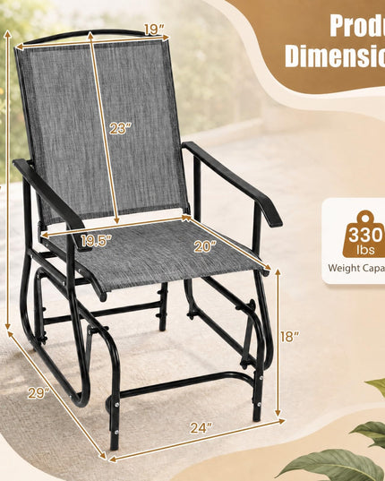 GIANTEX Patio Gliding Chair w/Metal Frame (1/2)
