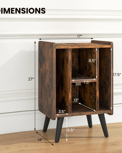 Giantex Record Player Stand, Turntable Stand with Charging Station