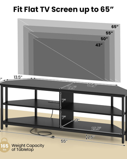 Giantex Corner TV Stand for 65 Inch TV