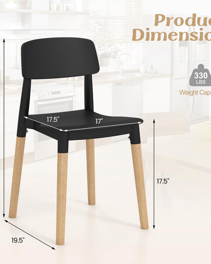 Giantex Wooden Dining Chairs Set of 4, Modern Dining Side Chairs Set w/Ergonomic Backrest, Wide Seat & Sturdy Wooden Legs