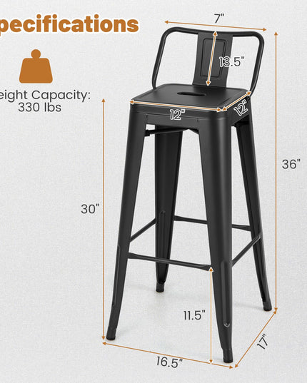 Giantex Metal Bar Stools Set of 4 for Kitchen Island