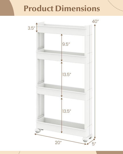 Giantex 4-Tier Slim Rolling Storage Cart