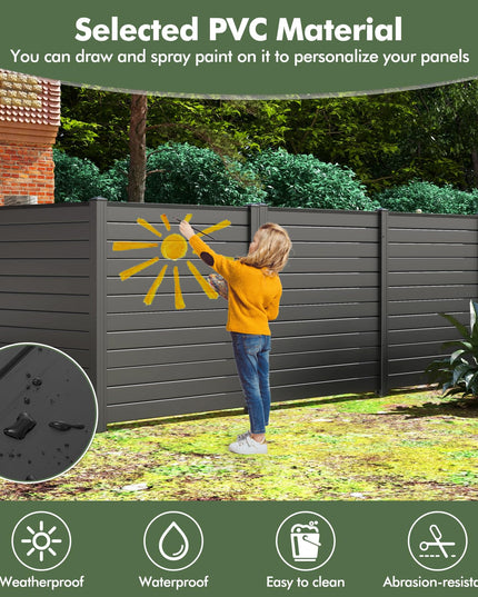 Giantex Air Conditioner Fence 2 Panels - 48''W x 48''H Outdoor Privacy Screen with Upgraded Metal Stakes