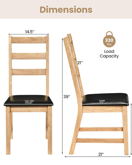 Giantex Farmhouse Kitchen Chairs w/Hollowed Backrest