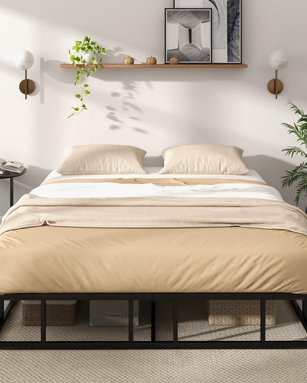 Giantex 10 Inch Bed Frame Queen Size, Metal Platform Queen Bed Frame, Heavy Duty Steel Slat Support