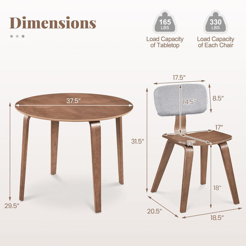 Ensemble table à manger ronde Giantex 37,5" pour petit appartement