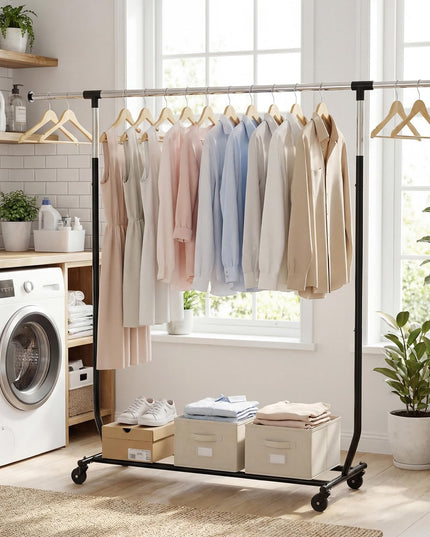 Giantex Heavy-Duty Rolling Clothing Rack for Hanging Clothes