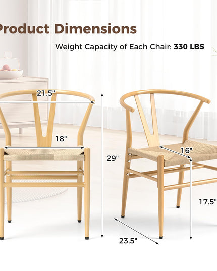 Giantex Metal Dining Chairs Set of 2/4 for Living Room