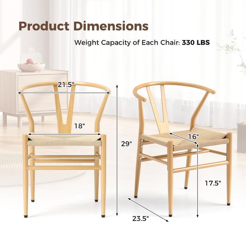 Giantex Metal Dining Chairs Set of 2/4 for Living Room
