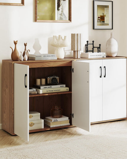 2-Door Kitchen Storage Cabinet with 5-Position Adjustable Shelf & Anti-Tipping Kits