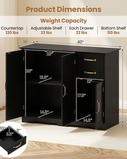 Giantex Sideboard Buffet Cabinet Modern Sideboard Cabinet