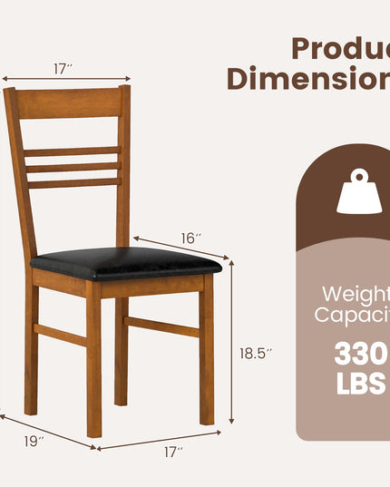 Giantex Wooden Armless Dining Chairs Set of 2/4 w/Slat Backrest