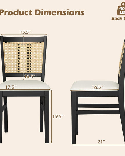 Giantex Rattan Dining Chairs Set of 2/4 for Dining Living Room Restaurant