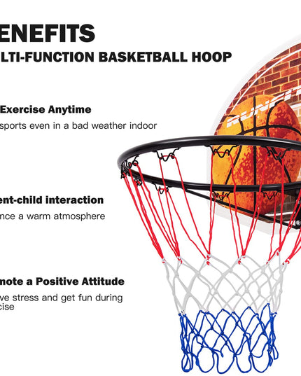 Giantex Basketball Hoop for Door, 29 X 20 Inch Hanging Basketball Board Family Games
