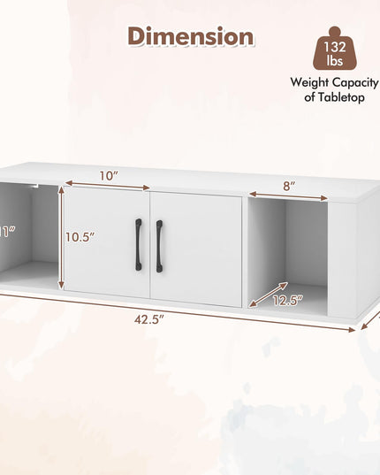 Wall Mounted Storage Cabinet 2 Cube Floating Media Hanging Desk