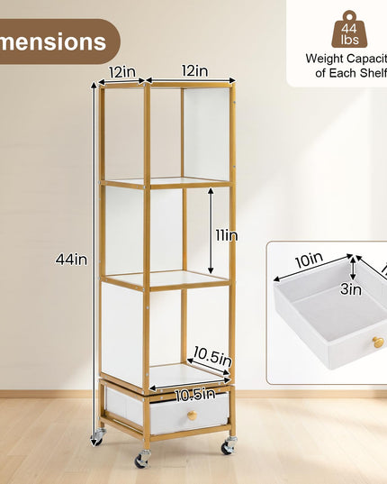 Giantex 360° Spinning Corner Book Shelf Tower