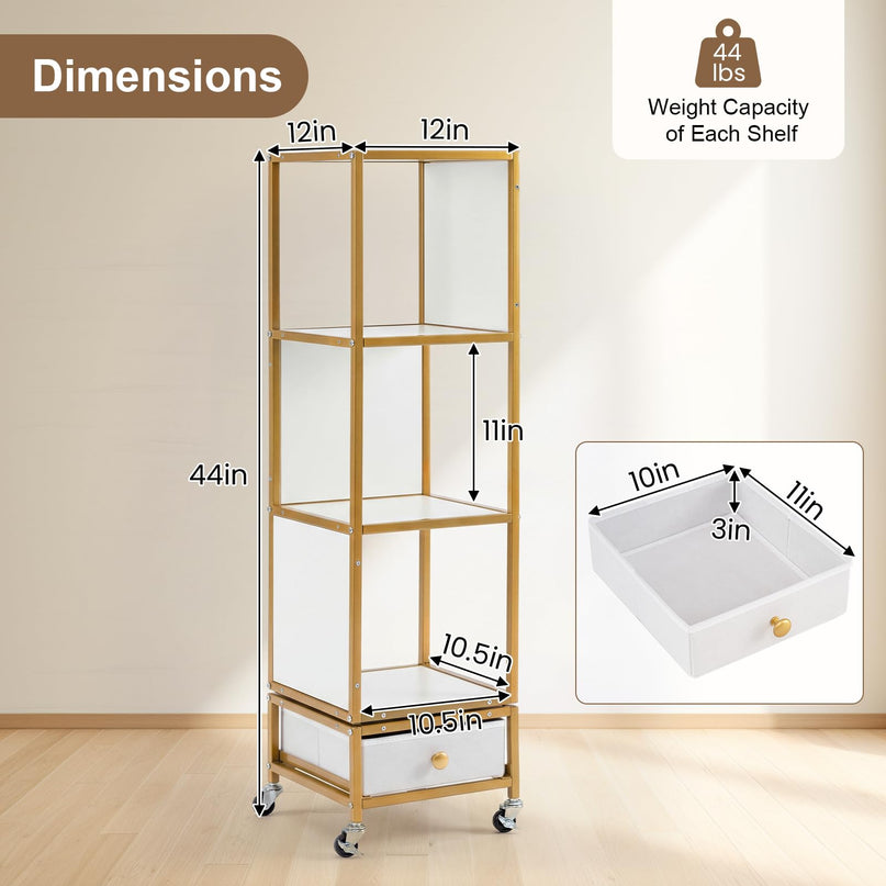 Giantex 360° Spinning Corner Book Shelf Tower