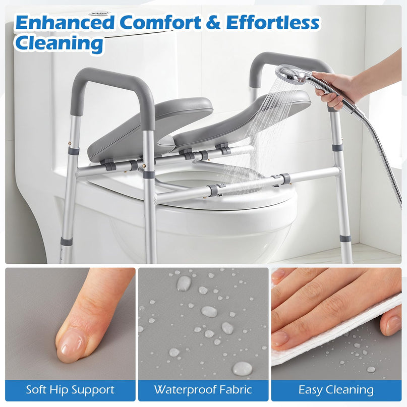 Giantex Raised Toilet Seat with Handles for Seniors
