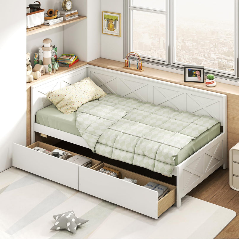 Giantex Twin Daybed with 2 Storage Drawers