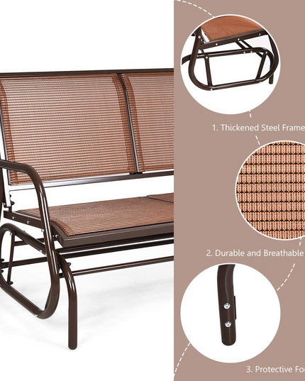 Giantex Swing Glider Chair 48 Inch with Spacious Space