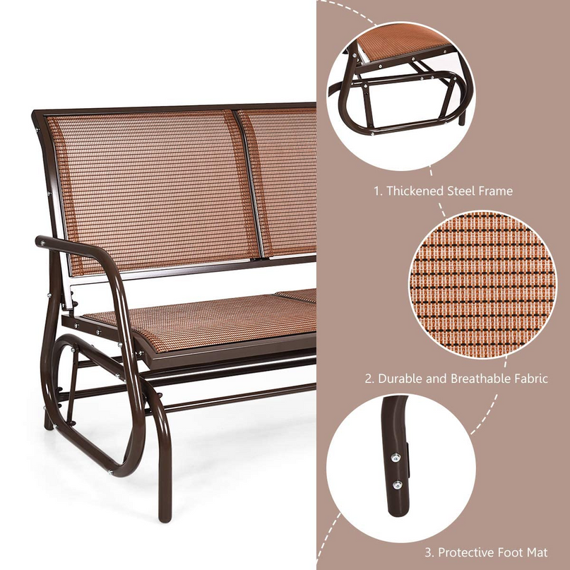 Giantex Swing Glider Chair 48 Inch with Spacious Space
