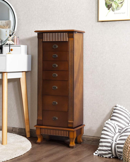 Standing Jewelry Armoire Cabinet Storage Chest - Giantex