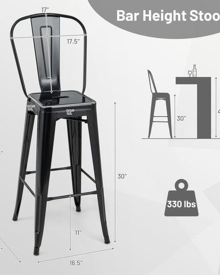 Giantex Metal Bar Stools Set of 4