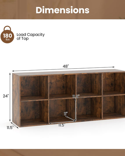 Giantex 8-Cube Bookcase Floor Standing Bookshelf with Storage & 2 Anti-Tipping Kits