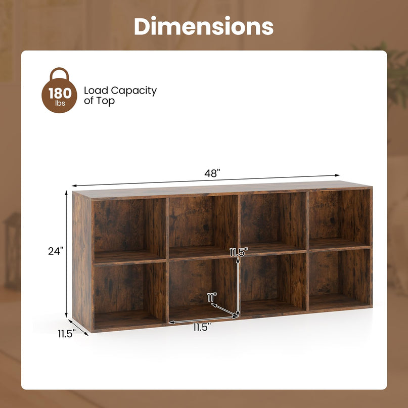 Giantex 8-Cube Bookcase Floor Standing Bookshelf with Storage & 2 Anti-Tipping Kits