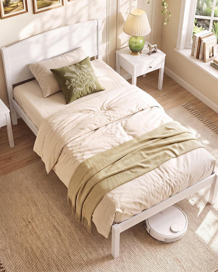 Giantex Twin/Queen/King/Full Size Wooden Bed Frame with Curved Headboard