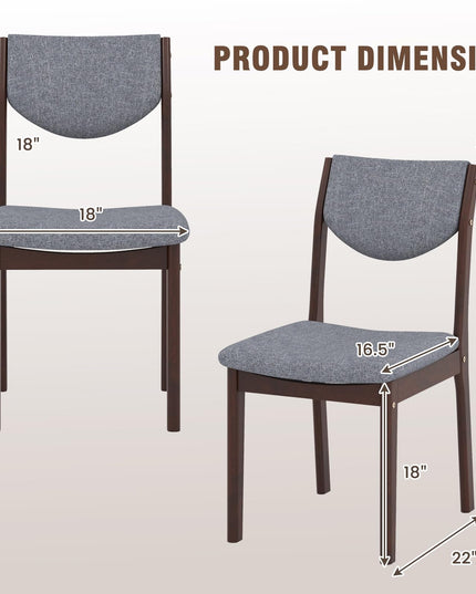 Giantex Wood Dining Chair, Wooden Kitchen Chairs with Rubber Wood Frame