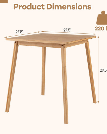 Table à manger Giantex en bambou de 27,5 pouces pour 2 à 4 personnes