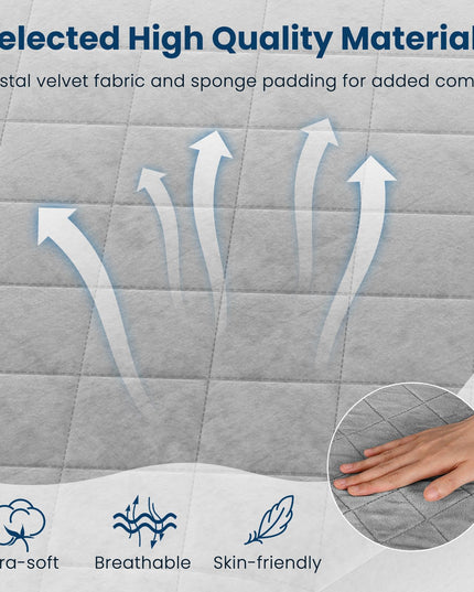 Giantex Mattress Topper Cover, Soft Velvet Mattress Protector with Deep Pockets
