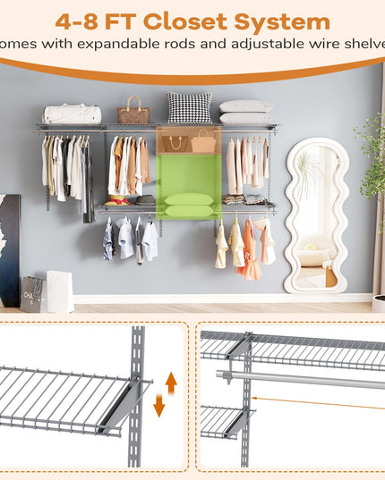 Giantex Système de rangement mural pour dressing Kit personnalisable
