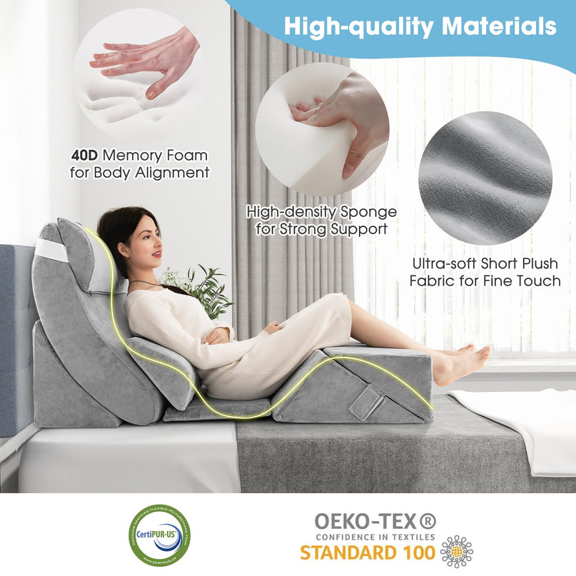 Giantex 7 PCS Orthopedic Bed Wedge Pillow Set
