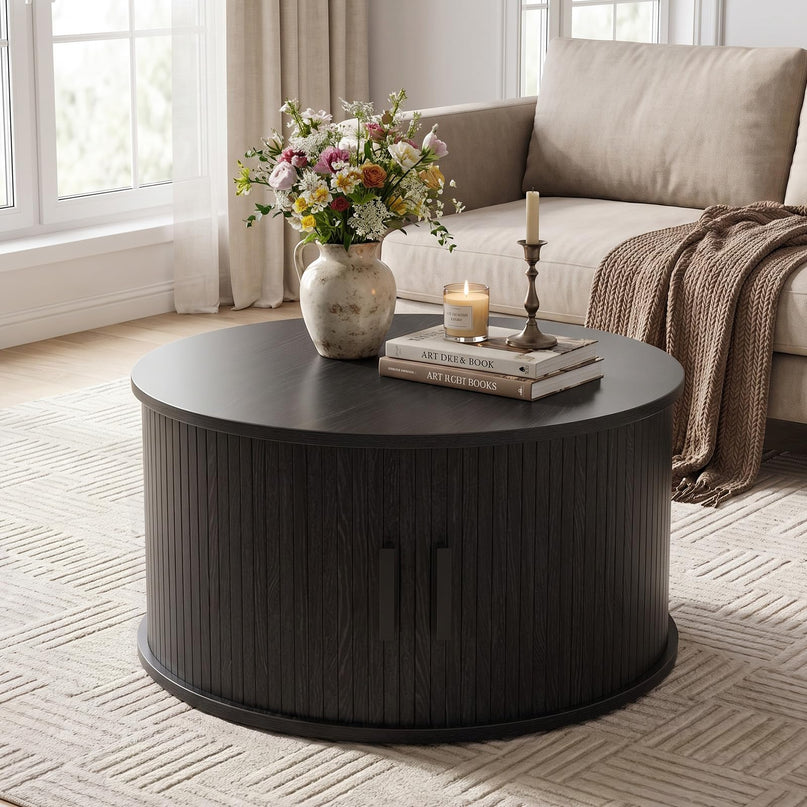 Giantex 31.5" Round Coffee Table with Storage