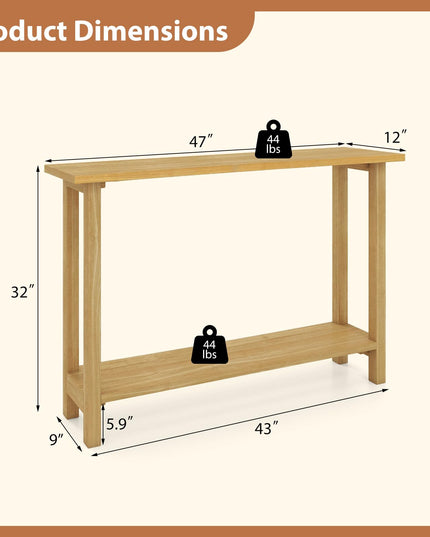Giantex Table console en bois massif 119 cm | Table de canapé de style ferme à placer derrière le canapé pour le salon