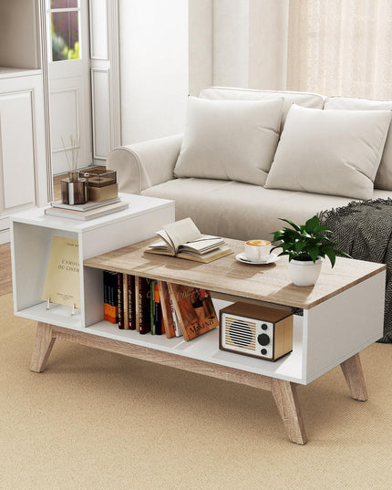 Giantex 2 Tier Coffee Table with Storage for Small Space Apartment