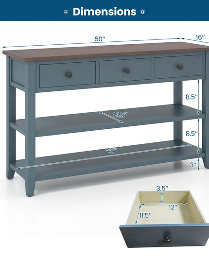 Giantex 50" Farmhouse Entryway Table, Narrow Console Table