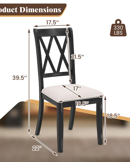 Giantex Wooden Dining Chairs Set of 2/4 for Living Dining Room